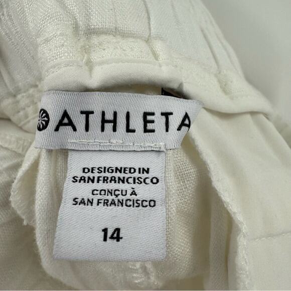 NEW Athleta Cabo Linen Pull On Drawstring Shorts Sz 14 White - Picture 8 of 10